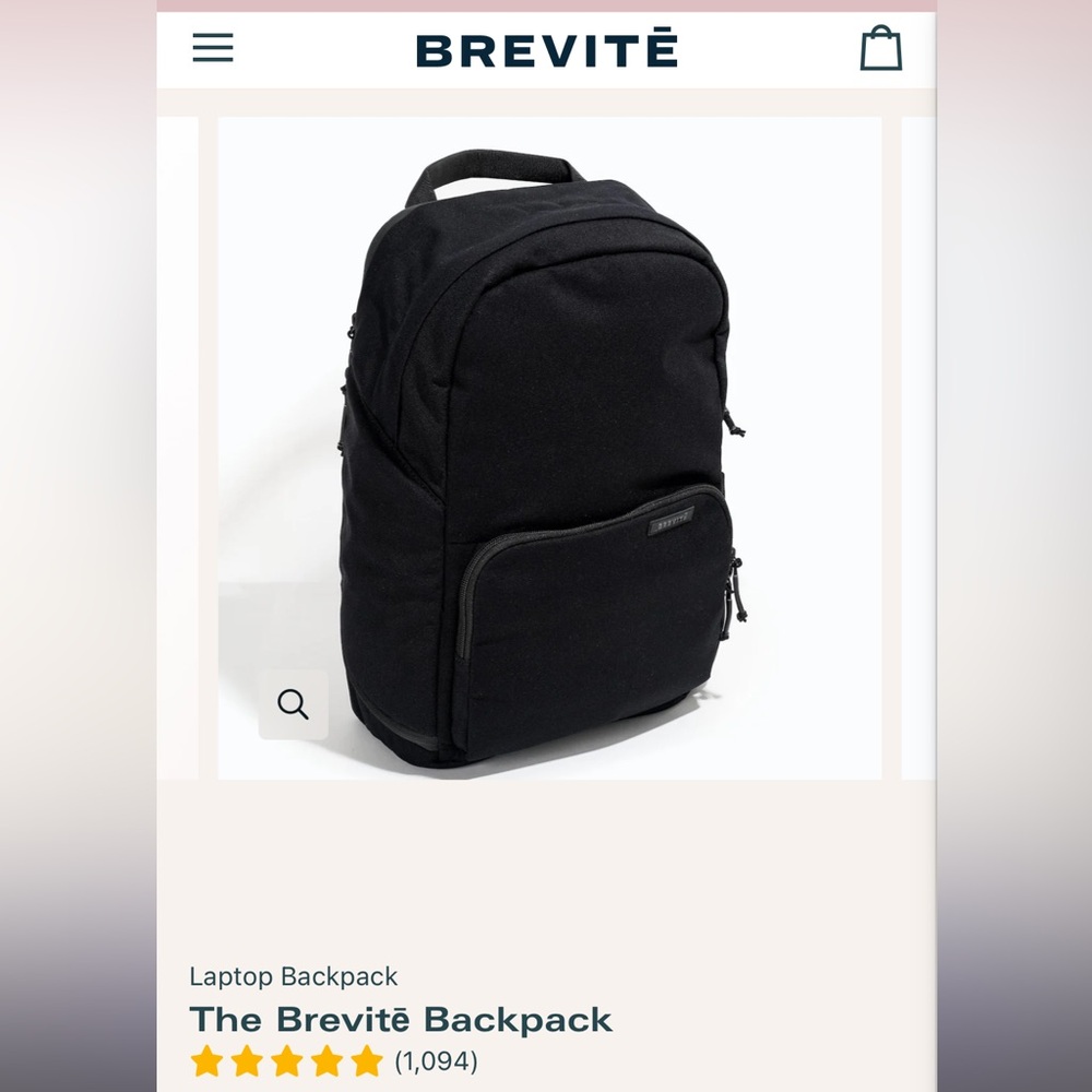 Brevite Backpack- Black- NWT- 18L